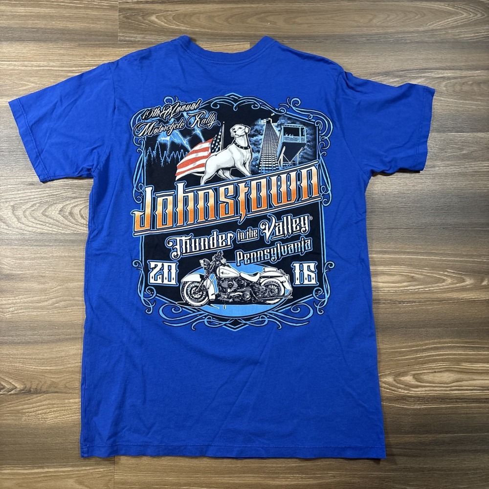 Motorcycle Ralley USA Johnstown Thunder In The Valley 2016 T Shirt Size M
